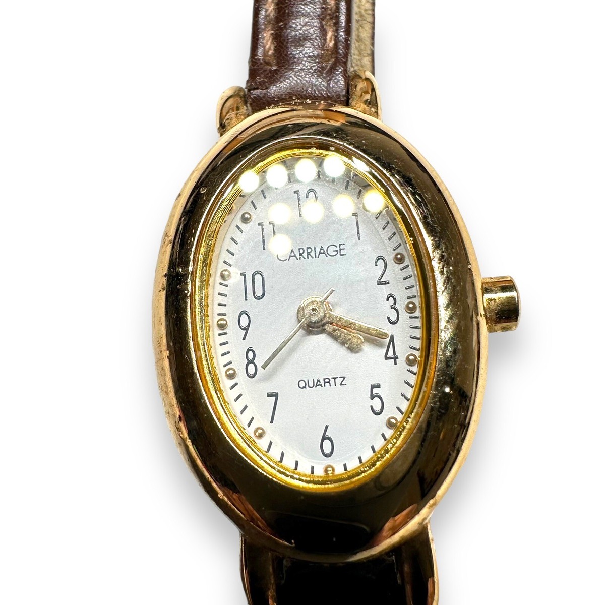 Vintage Carriage Gold and Brown  Quartz Watch Carriage Quartz Vintage Watch - Etsy main image 3