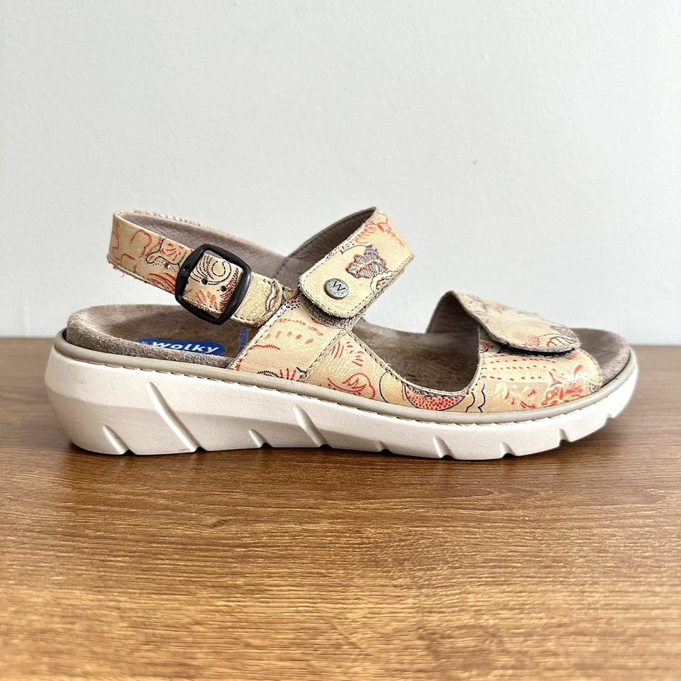 Wolky Sandals Womens 38 EU | 7 US Santorini Suede Adjustable Ankle Strap Buckle - Image 2 of 4