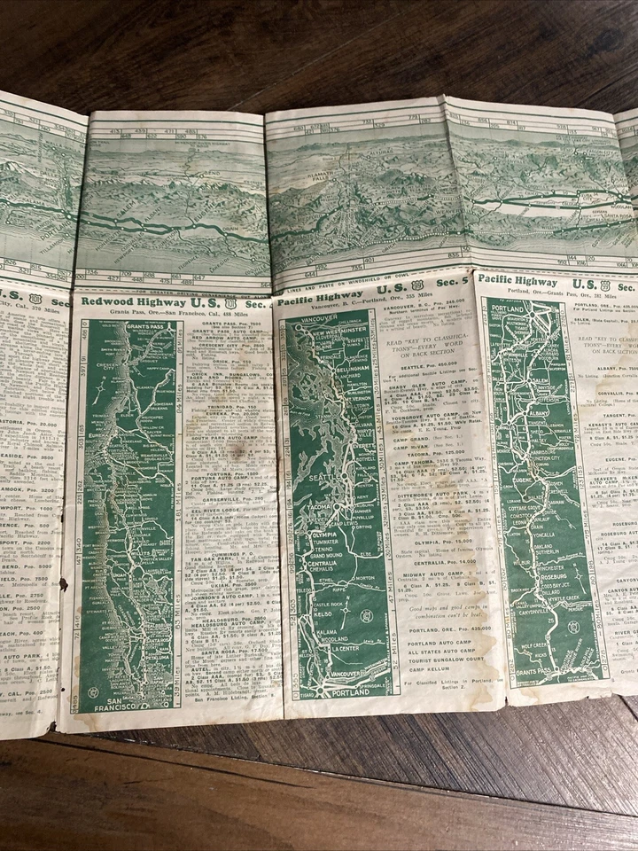 Vtg 1929 Pacific Coast Routes Touring Scout Maps - Touring League Of America - Image 4 of 4