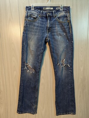 jake 0W31 j 2221591 ジェイク　ダメージ加工ジーンズ BKE Buckle Jake Bootcut Jeans Men's Tag 31L Distressed Holes Faded