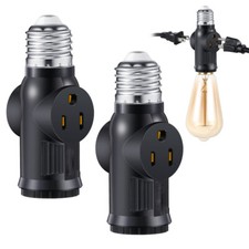 E26 E27 Light Bulb Outlet Socket Adapter 2/3Prong Outlet Plug Splitter Converter
