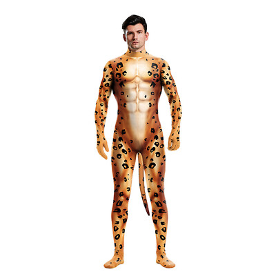 Animal Jumpsuit Cosplay Costumes Suit Leopard 3D Print Bodysuits Halloween Party