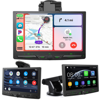 2024 Newest 7'' Portable Car Stereo Wireless Apple CarPlay Android Auto IPS USB