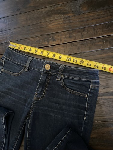 Leggings jeans denim blu American Eagle donna jeggings taglia 2 vita bassa - Foto 16 di 20