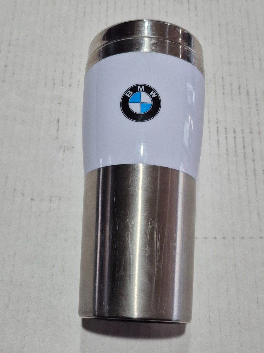 BMW Logo White Travel Mug Cup Stainless Steel Coffee Tumbler 14fl