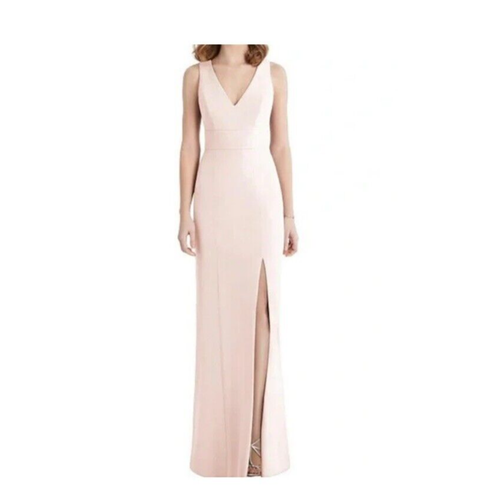 After Six Trompetenkleid elfenbeinfarben gekreuzter Rücken vorne Schlitz Größe 8 - Bild 2 von 9