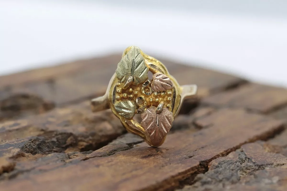 Black Hills Gold Ring. Marquise 10k Multi Tone Black Hills Gold Statement Ring