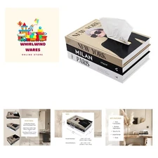 Rectangular Tissue Box Cover - Decorative Faux Book Tissue Box Cover, Rectang...