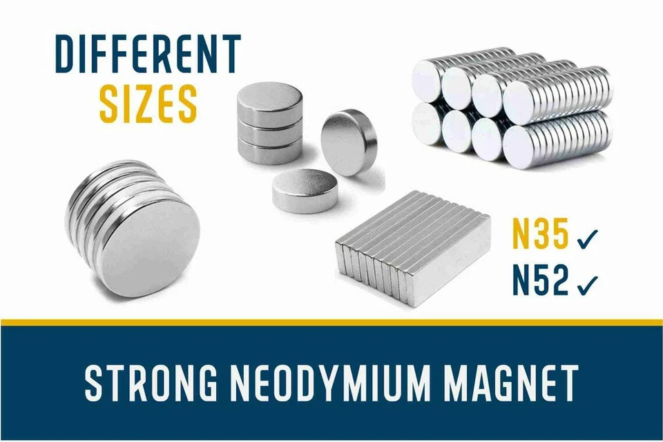 Neodymium Magnets Differents Shapes and Sizes N35 N52, Round, Disc, Bar.