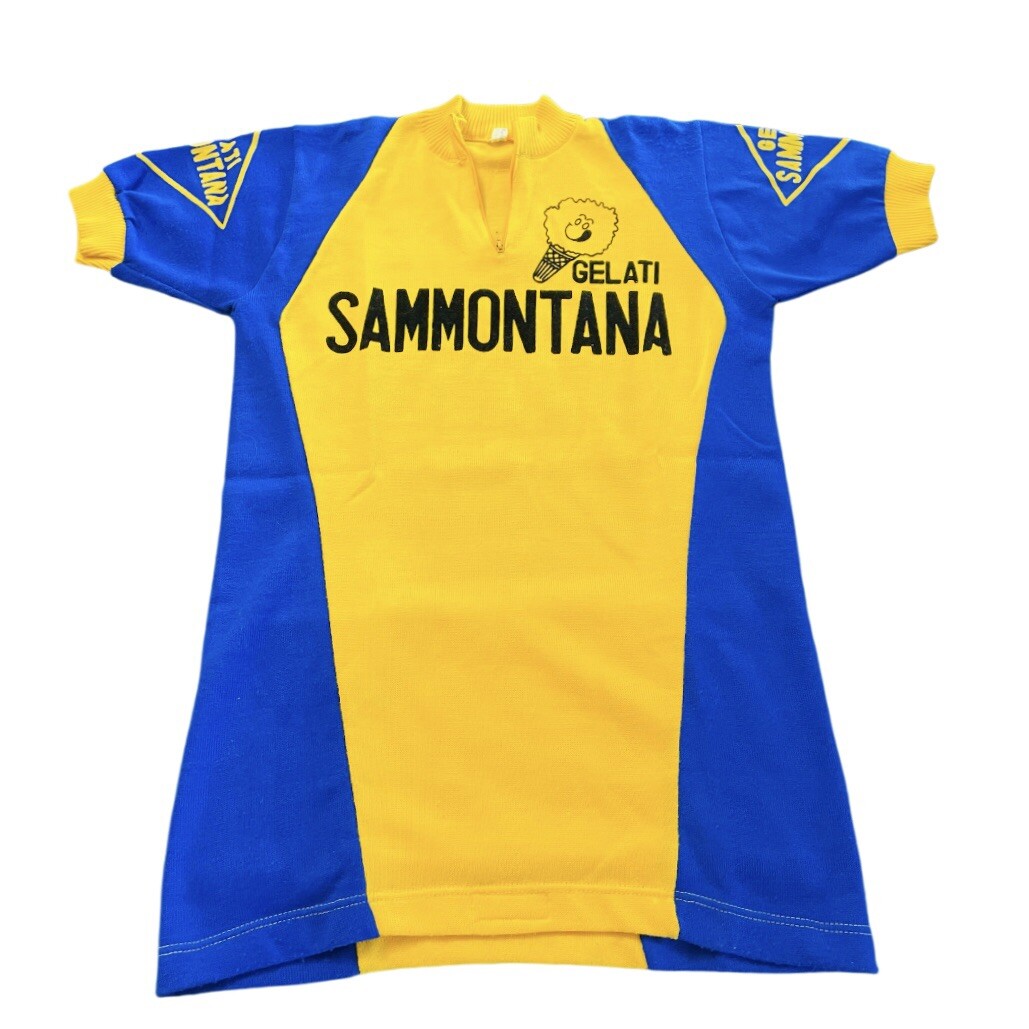 🟢 Maglia Ciclismo anni 60 Gelati Sammontana tessuto lanetta Parentini