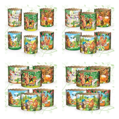 6 Stück Backpapierformen für Ostern Brot Kuchen Panettone Paska 
