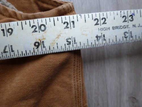 Gilet Carhartt uomo tela d'anatra S marrone vestibilità ampia foderato sherpa vernice macchia OV4277-M - Foto 8 di 12