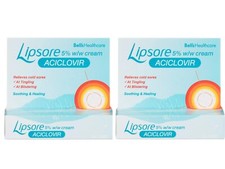2 X  Lipsore Cold Sore Cream 2g X2 FREE UK P&P