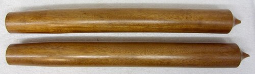2 Vtg LARGE HARD WOOD Simulated CANDLES ~22" L Beautiful Christmas Display Pair - 第 3/5 張圖片