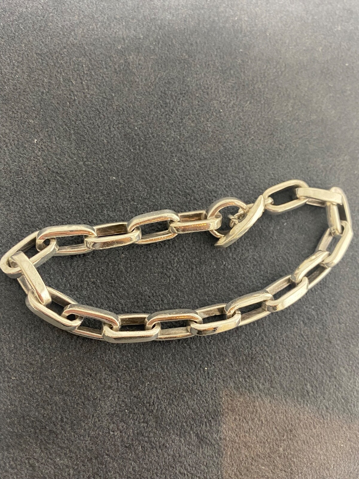 925 Sterling Silver Rectangular Cable Link Bracel… - image 2