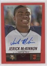 2014 Panini Hot Rookies Rookie Signatures Red 36/75 Jerick McKinnon Auto p9m