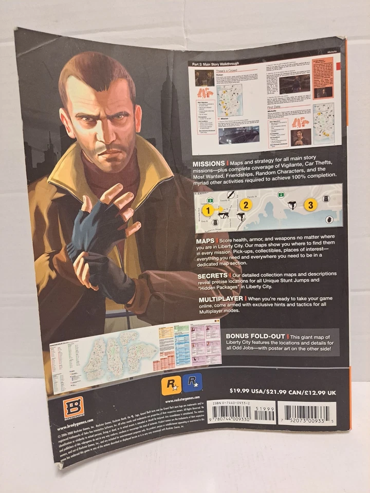 Grand Theft Auto IV GTA 4 Official Strategy Guide Brady Games with Map 1st print - Image 2 of 4