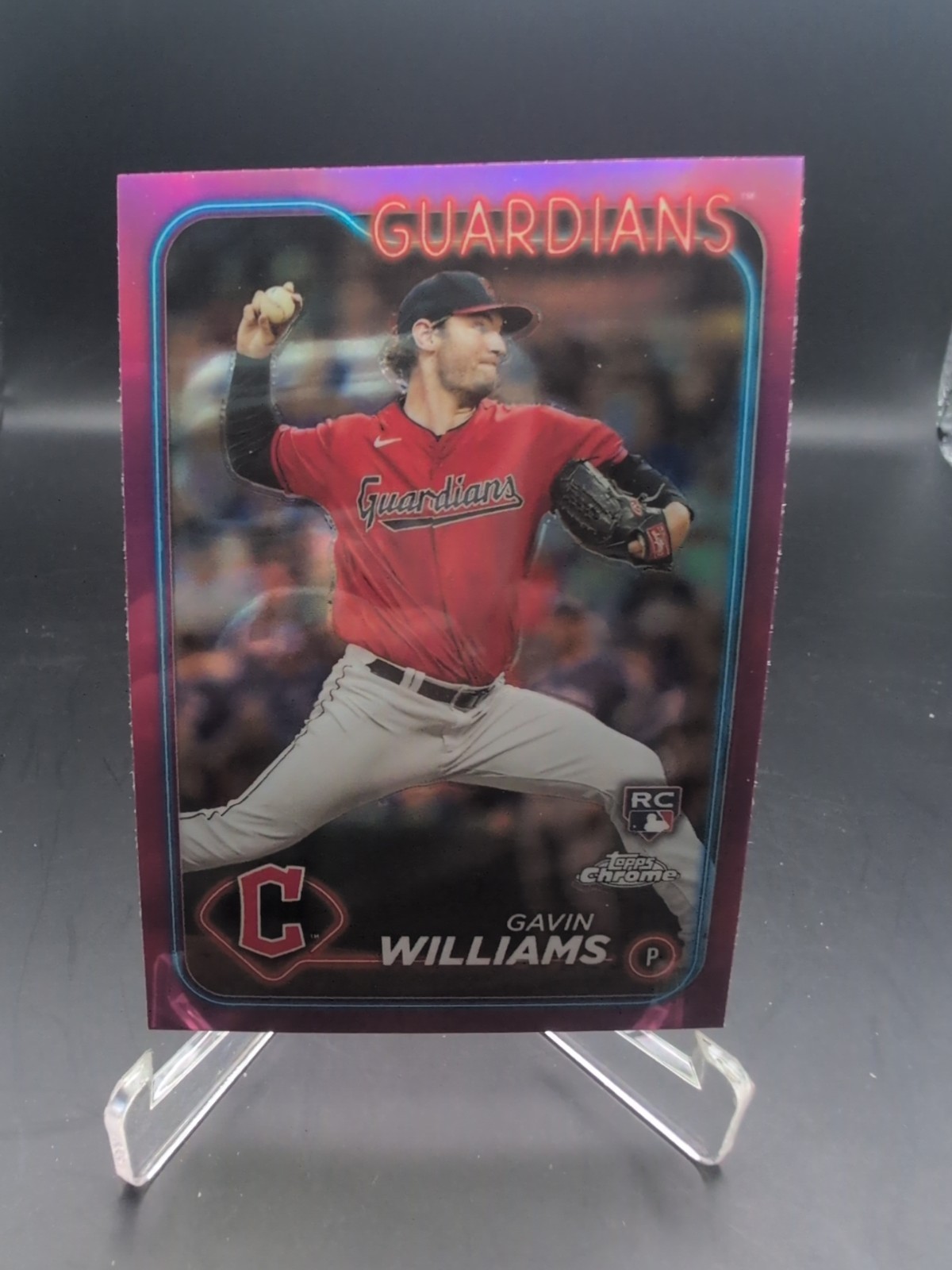 2024 Topps Chrome Pink Refractor Gavin Williams #15 Cleveland Guardians (RC)