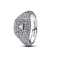 Pandora Cocktailring Damen Pavé-Quadrat Zirkonia Silber 193556C01 Gr. 54