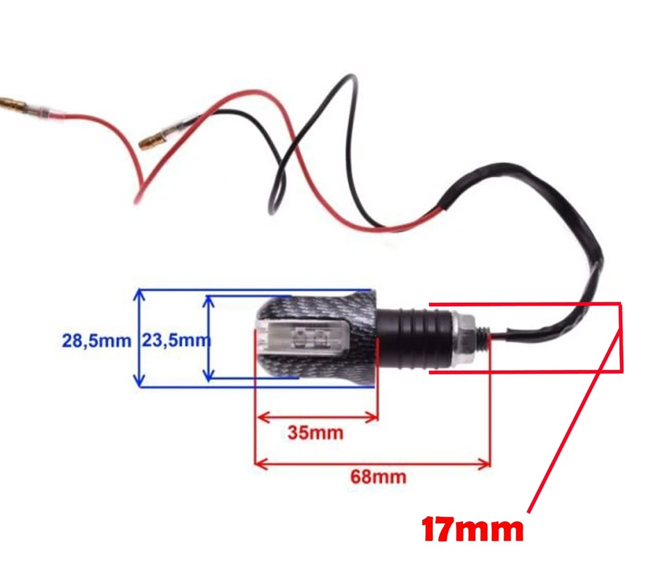 Blinkleuchte Blinker Blinklicht f Simson Schwalbe KR51 SR4 MZ ES Led SMD Carbon - Bild 2 von 4