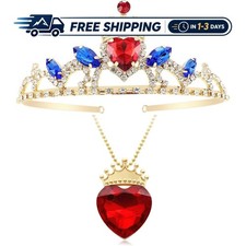 Botrinal Descendants 3 Evie Red Heart Necklace 45cm Chain Gold Tiara Set
