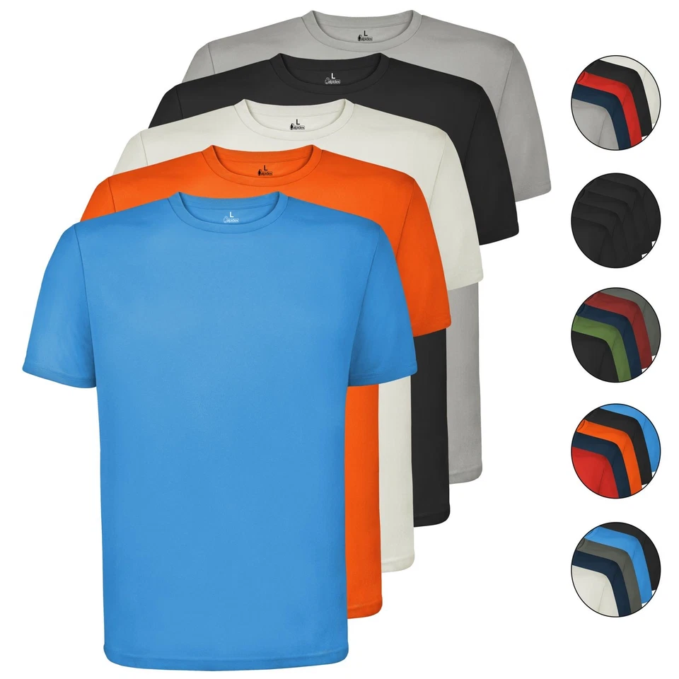 5x Herren Funktionsshirt Sportshirt atmungsaktiv Rundhals Fitness Training Set - Bild 1 von 1