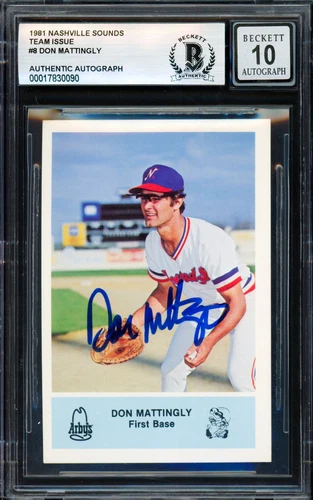 Don Mattingly 1981 Arby's RC Nashville Sounds Gem 10 Auto Beckett 17830090
