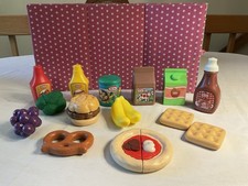 VTG LITTLE TIKES FUN PLAY FOOD: LUNCH, BREAKFAST, SNACKS, 17 PCS EUC