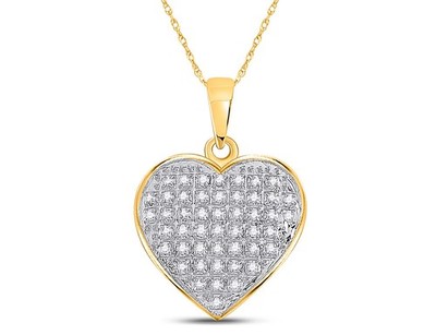 Herz Anhänger 10K Gelbgold mit Diamanten 1/7 Karat (ctw)