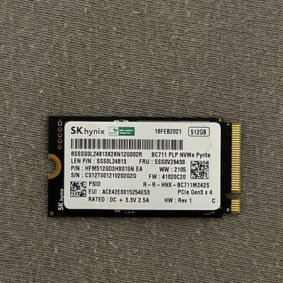 SK Hynix SSD 512GB NVMe M.2 2242 Laptop 100% Health