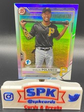2021 Bowman Draft 1st Edition SHALIN POLANCO SKY BLUE FOIL PIRATES BD-176