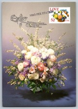 #2815 Love Dove & Roses Maxi Card w/Pictorial Flower Cancel