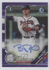 2019 Bowman Draft Chrome Pick Purple Refractor /250 Beau Philip #CDA-BP Auto 1v7