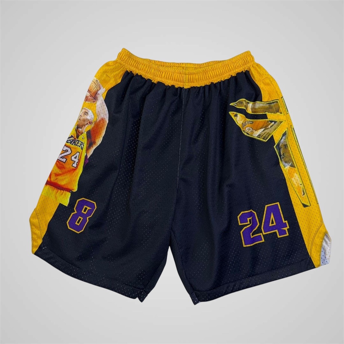 Kobe Bryant Mamba Basketball Shorts GT Mens Medium Black Yellow