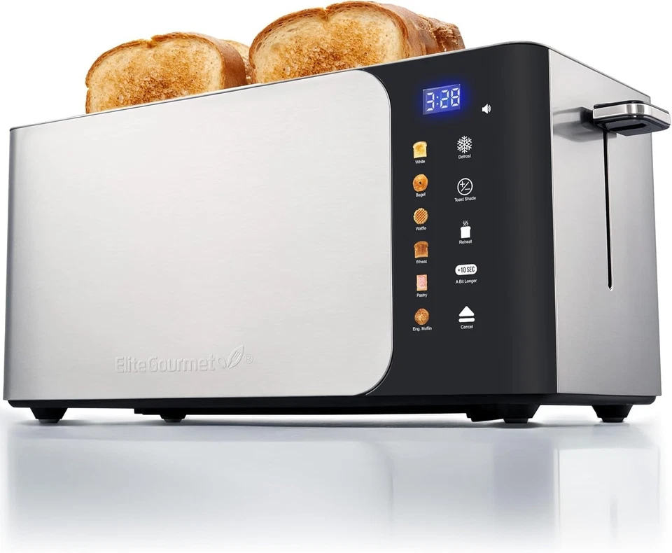 Long Slot 4-Slice Toaster - Touchscreen Control with Defrost & Reheat Options - Image 3 of 4