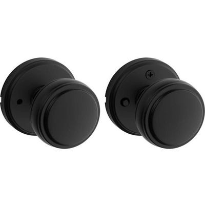 #ad Kwikset Sora Matte Black Bed Bath Round Rose Door Knob $34.99