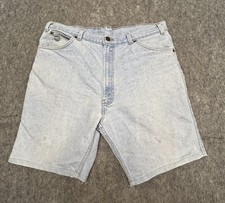 VTG Levis Relaxed Fit Converted Jean Short 36 Made In USA Red Batwing Distressed