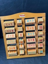 wooden math vintage board antique addition tables adding learning math practice