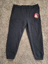 Mickey Mouse Disney Store Heavyweight Embroidered Sweatpants Joggers Black Extra