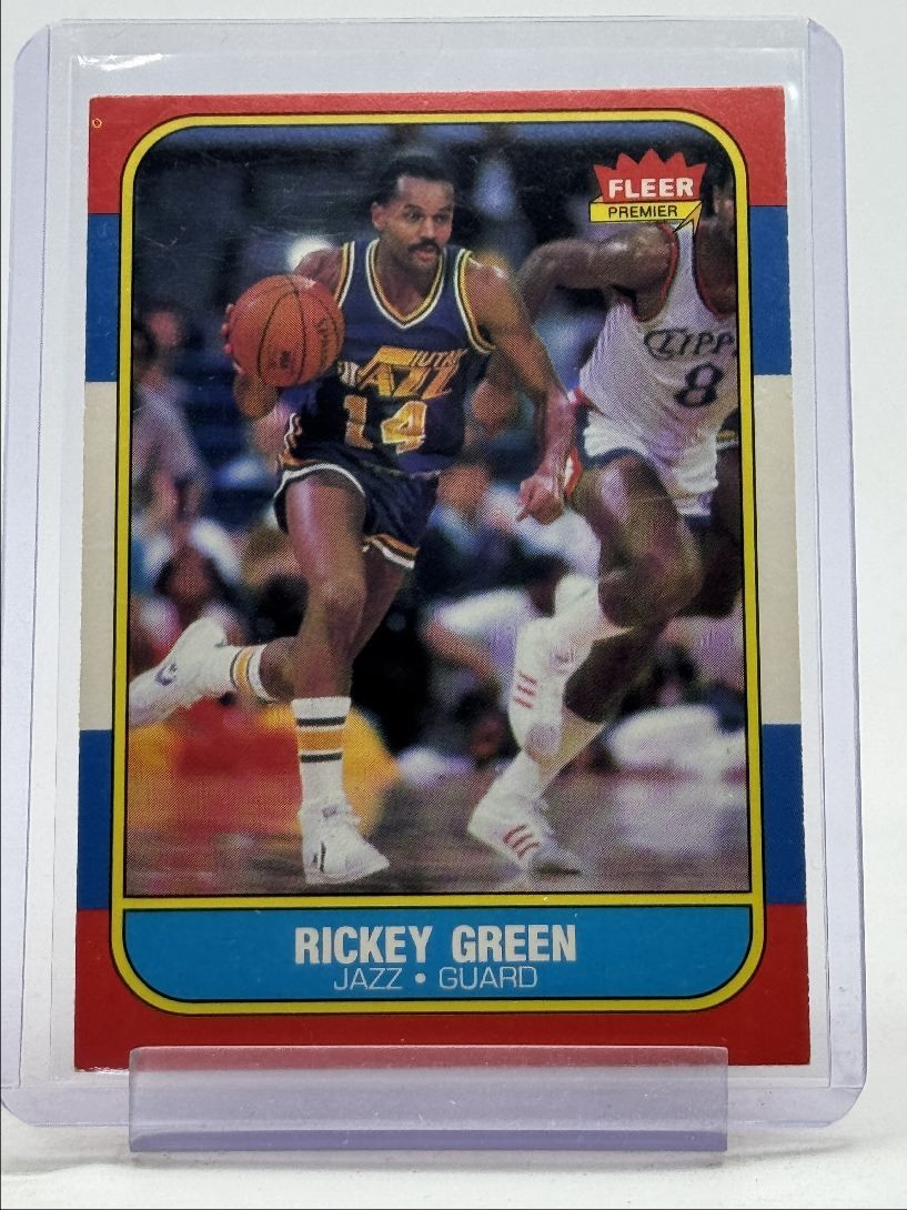 RICKEY GREEN 1986-87 FLEER PREMIER NBA BASKETBALL UTAH JAZZ #39 Q3562