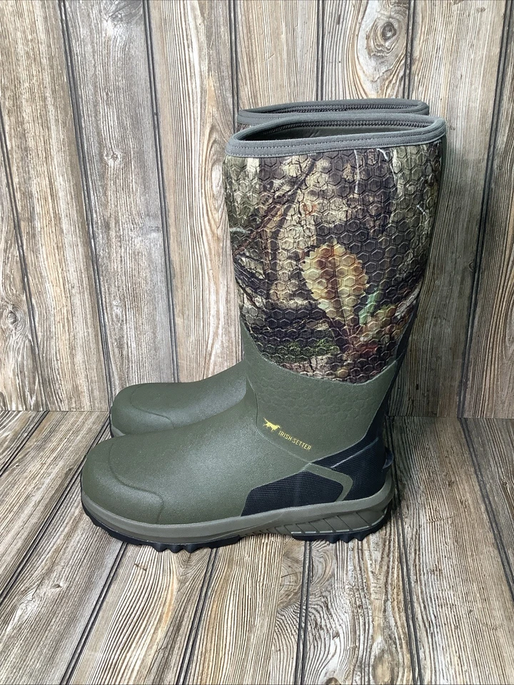 Irish Setter Mens MudTrek 17" Waterproof Full Fit Rubber Boots Mossy Oak Size 15 - Image 3 of 4