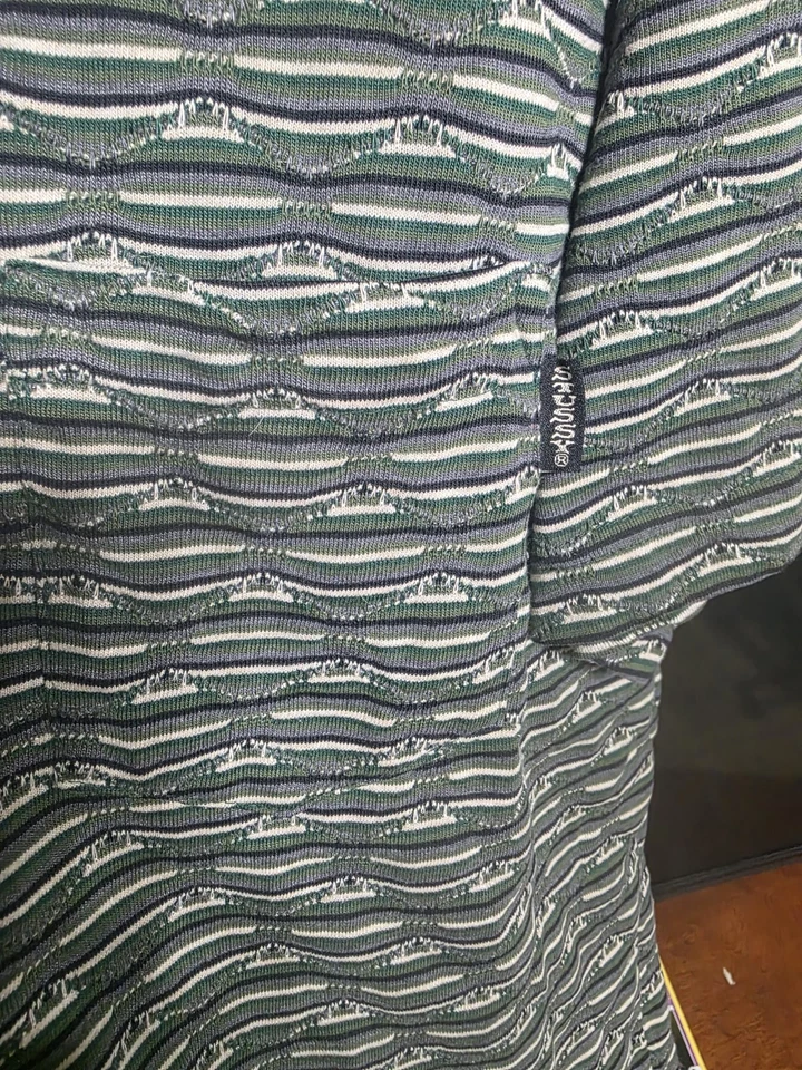 Винтажная рубашка Stussy в полоску с геометрией размер XL - Изображение 2 из 4