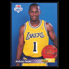 Anthony Peeler Rookie #11 1992 Upper Deck Los Angeles Lakers Basketball Card NBA. rookie card picture