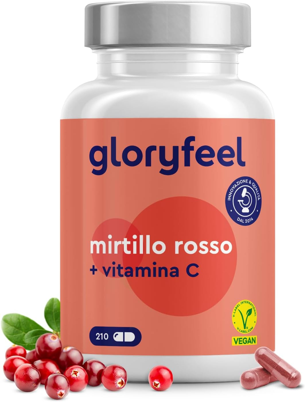 Cranberry Capsule Vie Urinarie 210 pz - Scorta 7 Mesi Mirtillo Rosso