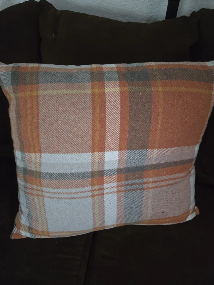 Flannel Decorative Pillow In Fall Colors - Image 2 of 4