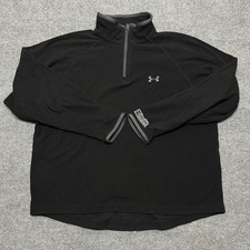 Under Armour Fleece Pullover Mens Medium Black 1/4 Zip Long Sleeve Shirt