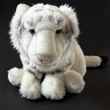 RARE Toys-R-Us FAO Schwarz Siberian Tiger Stuffed Plush Black White 16” 2016