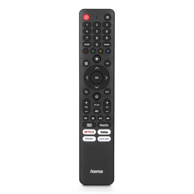 Hama Universal TV Remote Control for Hisense IR Teachable 4 App Buttons Black