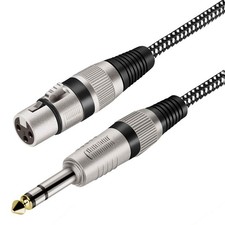 XLR Female to 1/4 Inch TRS Cable 6 FT, Nylong Braided XLR 3 Pin Female to 6.3...