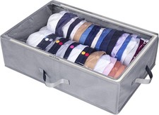 AOODA Large Hat Storage Box for Baseball Caps, Holds Up to 50 Caps Wide Grey